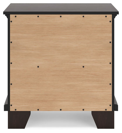 Covetown - Two Drawer Night Stand - Dark Brown