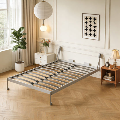 Queen Size Vertical Murphy Wall Cabinet Folding Bed With Automatic Legs - Gray - The Sleep Loft - Online Mattress Showroom NYC