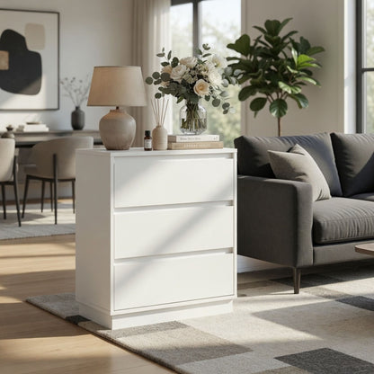 3 Drawer Nightstand, Bedroom Side Table