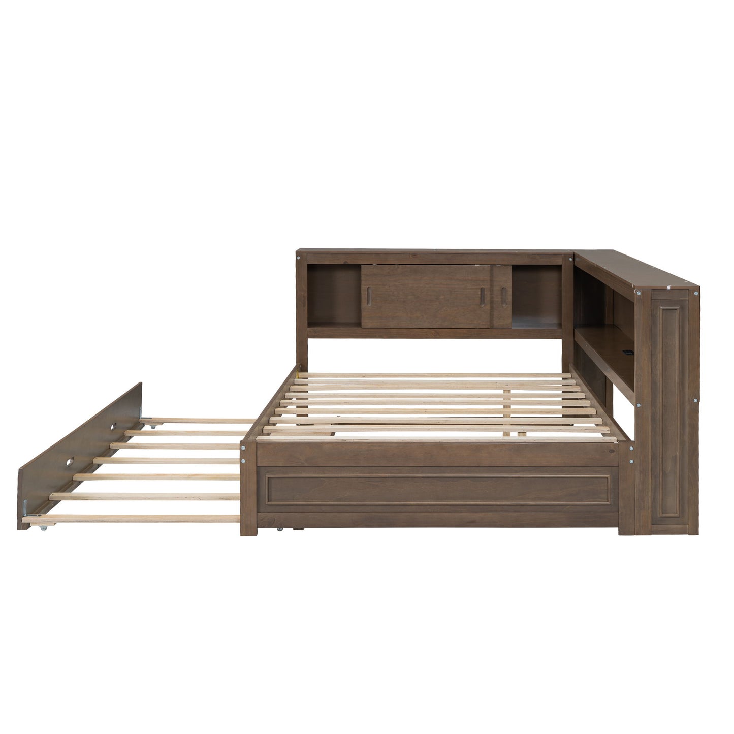 Daybed With Storage Shelves, LED, USB, And Trundle - The Sleep Loft - Online Mattress Showroom NYC