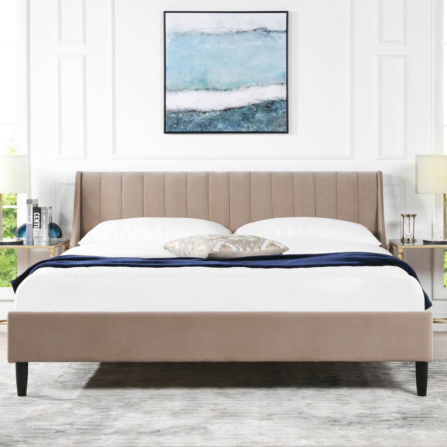 Aspen - Vertical Tufted Modern Headboard Platform Bed Set - The Sleep Loft - Online Mattress Showroom NYC