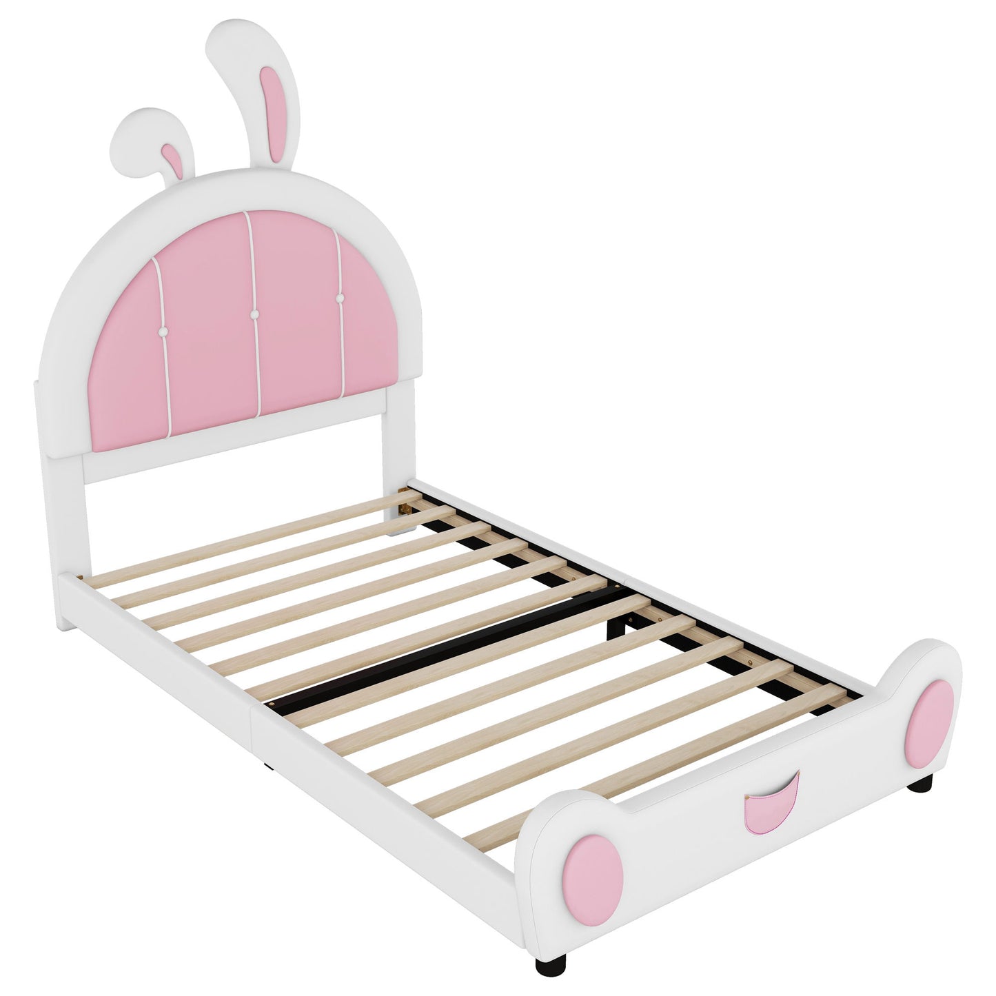 Upholstered Platform Bed With Rabbit Shaped Headboard - The Sleep Loft - Online Mattress Showroom NYC