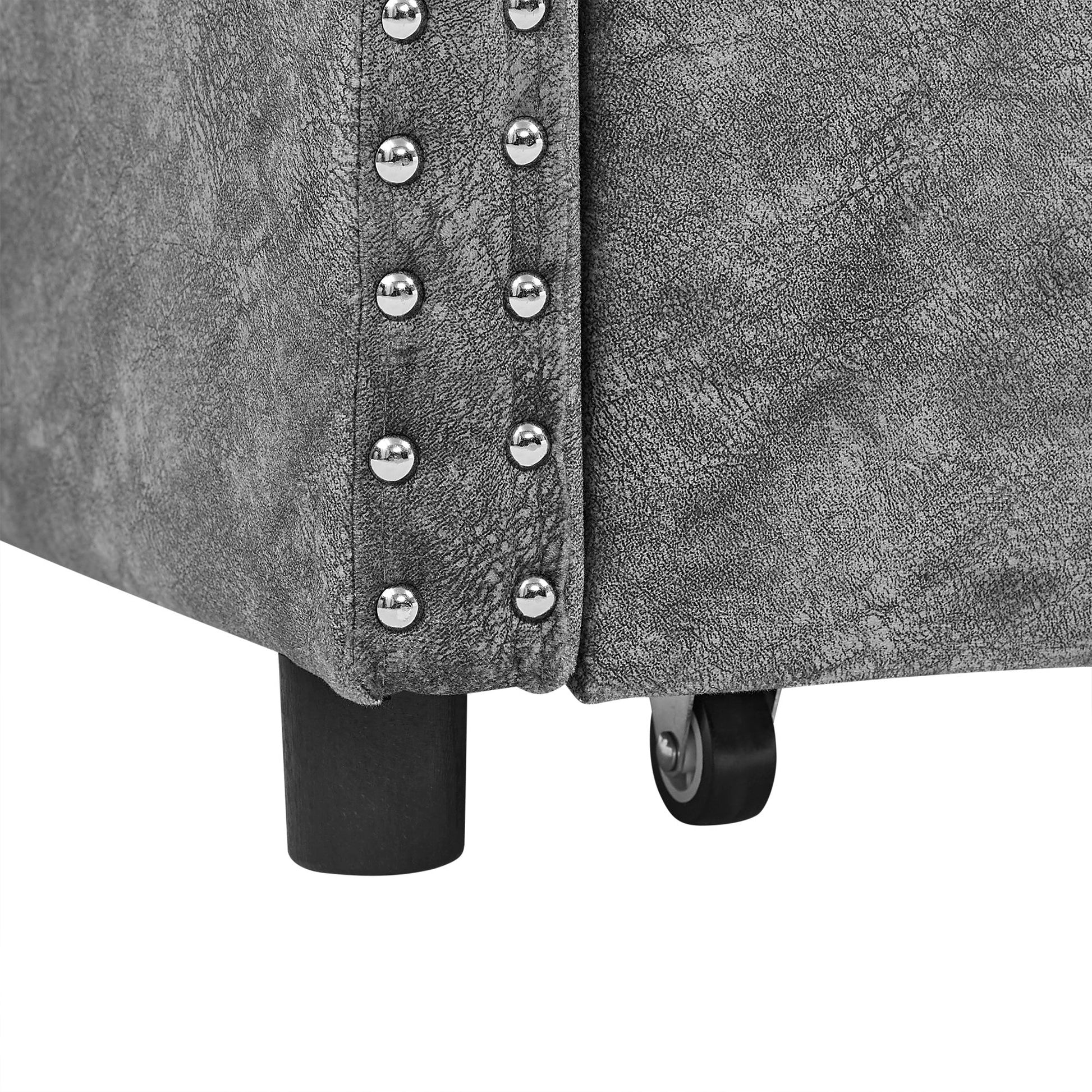 Upholstered Tufted Daybed With 2 Drawers, Waved Arms - The Sleep Loft - Online Mattress Showroom NYC