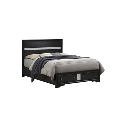 Madrid - Queen Bed With Storage Drawers And Nickel Handles - Black - The Sleep Loft - Online Mattress Showroom NYC