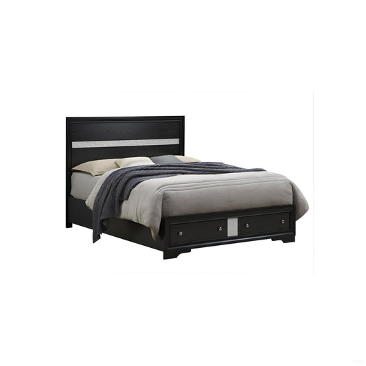 Madrid - Queen Bed With Storage Drawers And Nickel Handles - Black - The Sleep Loft - Online Mattress Showroom NYC