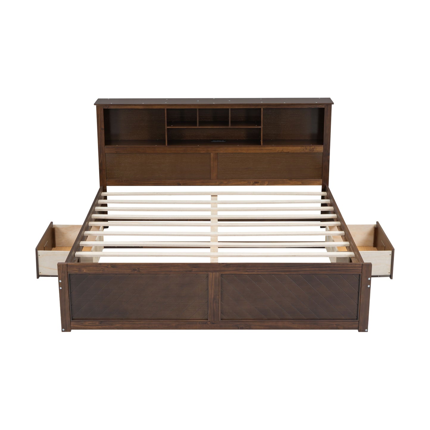 Platform Bed With Multi Storage Headboard, USB And Drawers - The Sleep Loft - Online Mattress Showroom NYC