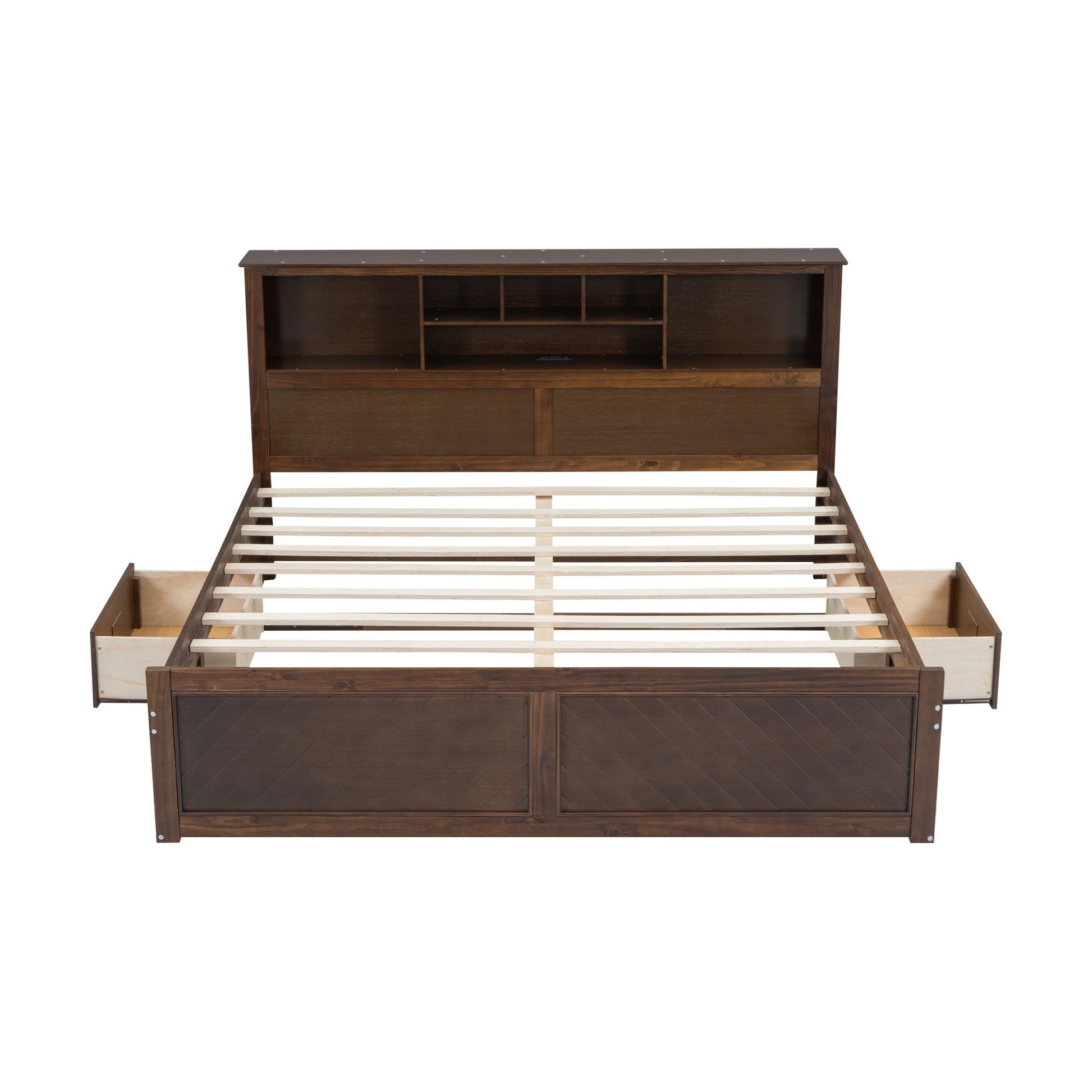 Platform Bed With Multi Storage Headboard, USB And Drawers - The Sleep Loft - Online Mattress Showroom NYC
