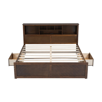 Platform Bed With Multi Storage Headboard, USB And Drawers - The Sleep Loft - Online Mattress Showroom NYC