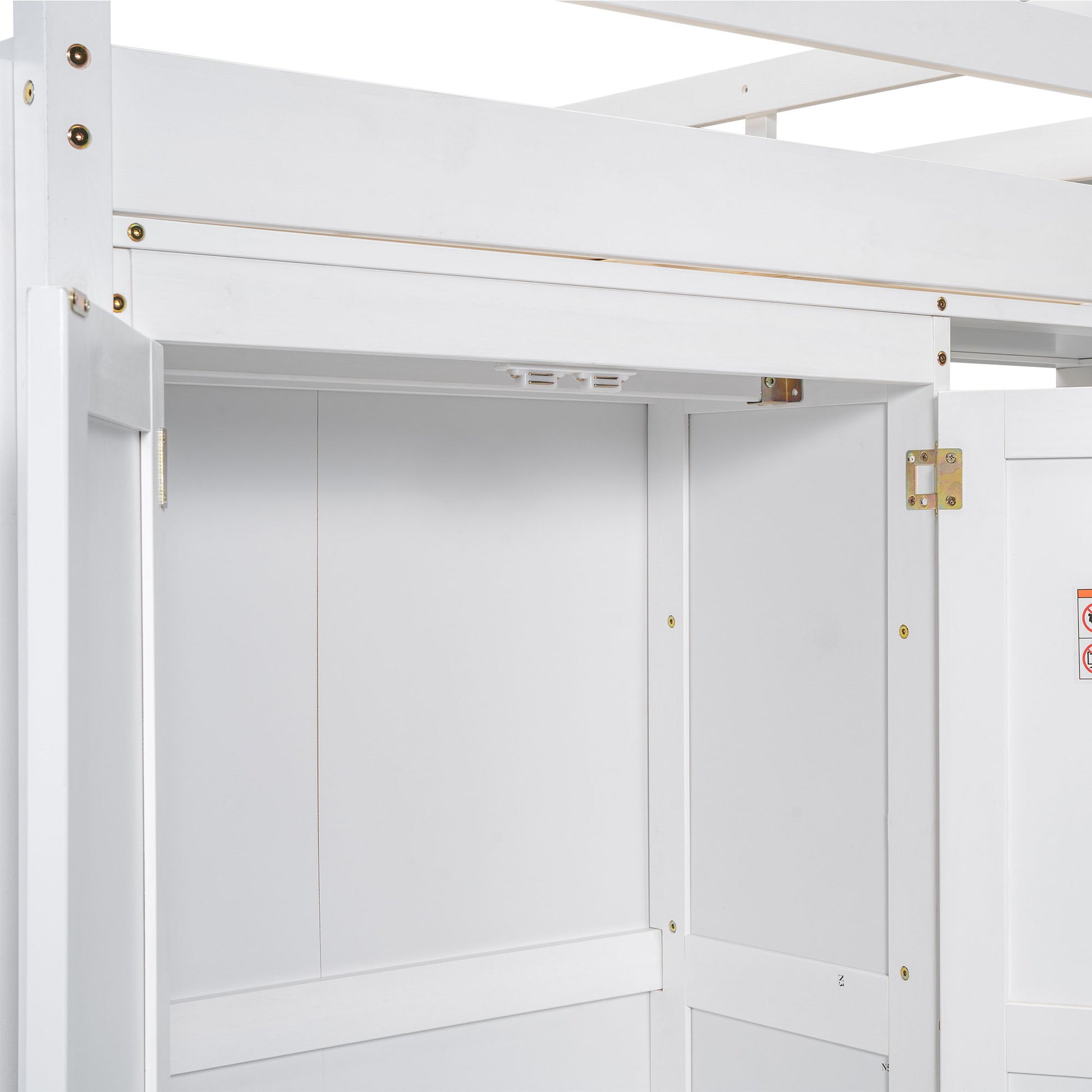 Loft Bed With Built In Wardrobe, Storage Shelves, And LED Light - The Sleep Loft - Online Mattress Showroom NYC