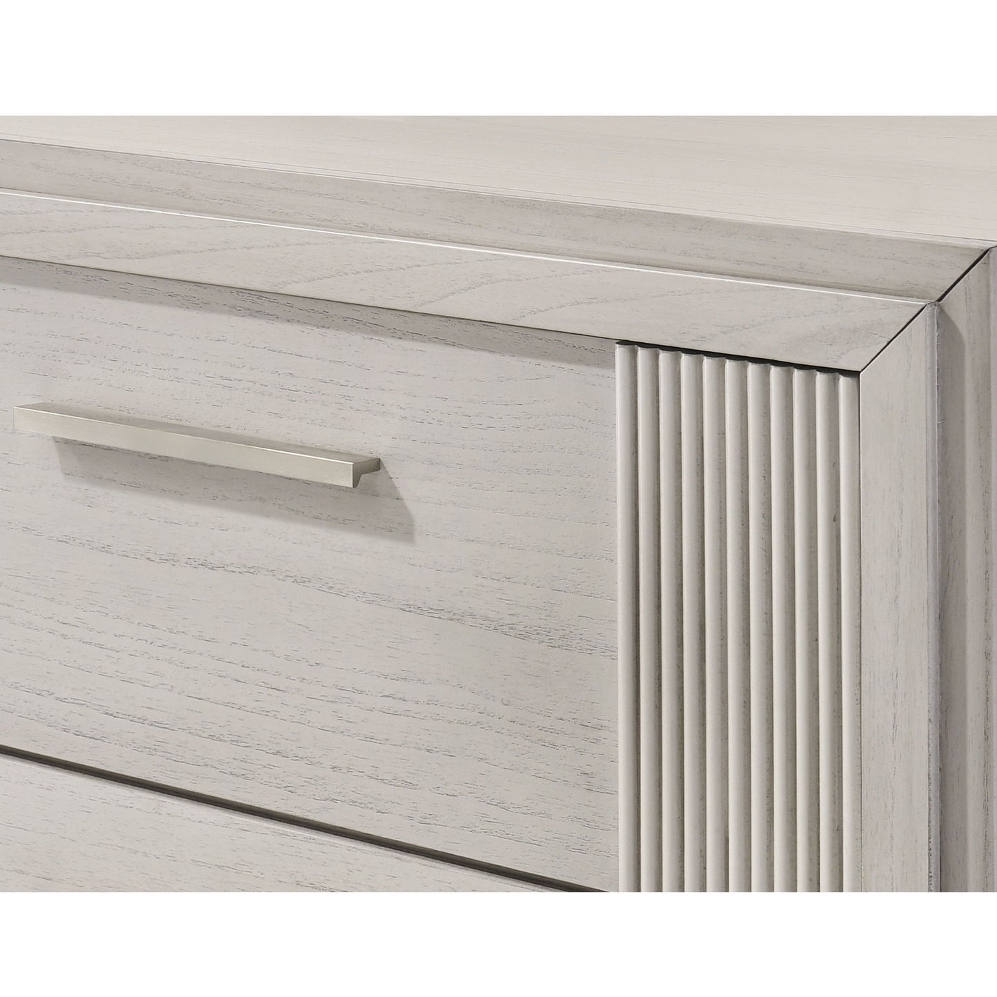 2 Drawer Nightstand With Bar Handle - Antique White - The Sleep Loft - Online Mattress Showroom NYC