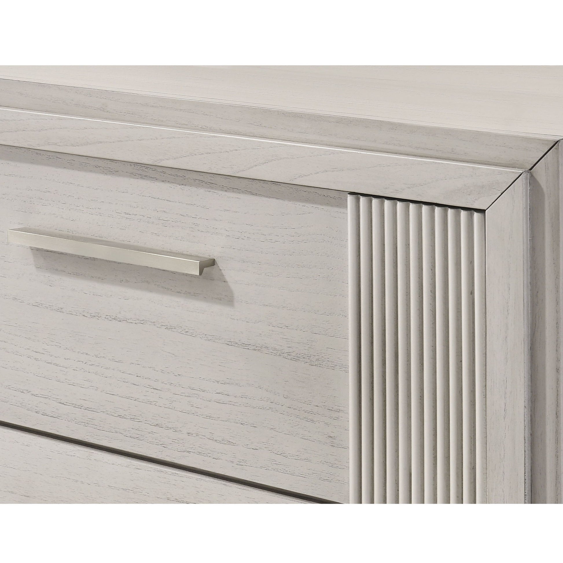 2 Drawer Nightstand With Bar Handle - Antique White - The Sleep Loft - Online Mattress Showroom NYC