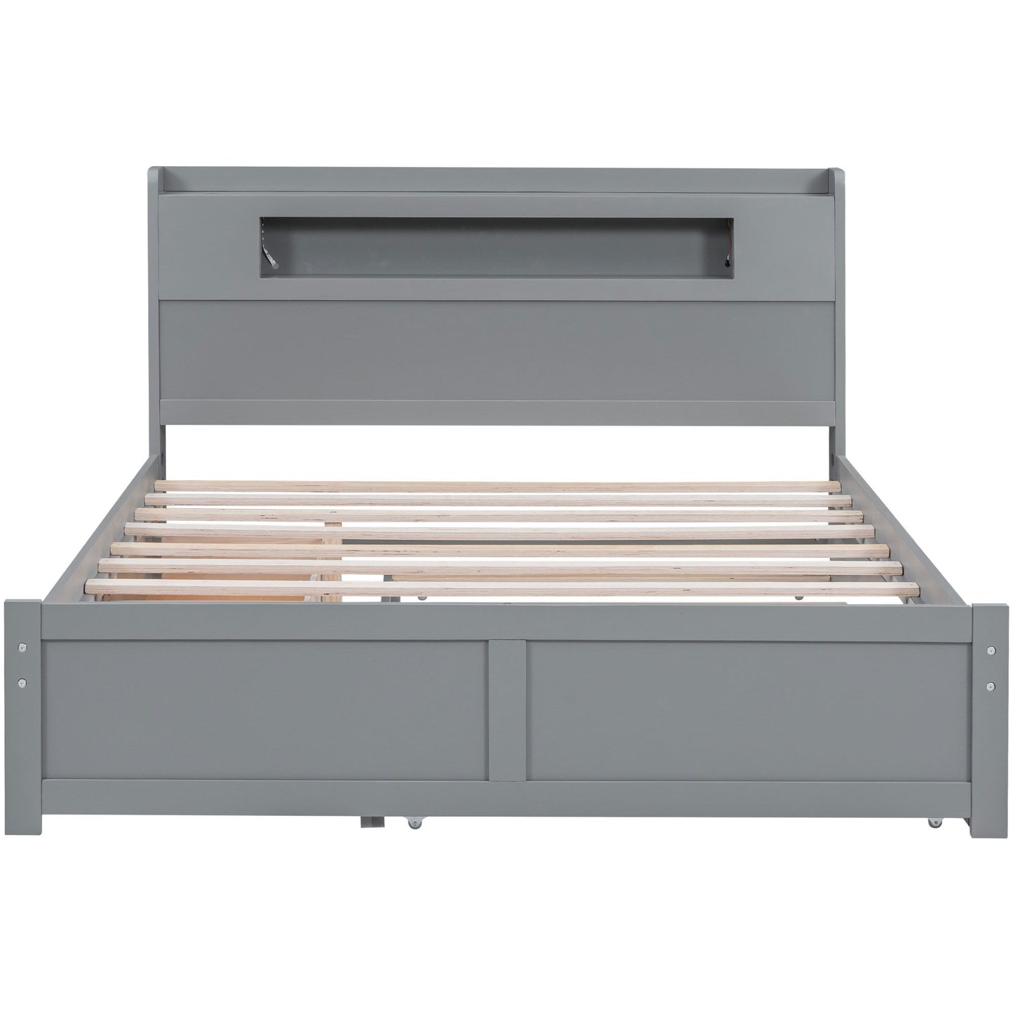 Storage Platform Bed With LED Lights, 2 Drawers And Trundle - The Sleep Loft - Online Mattress Showroom NYC