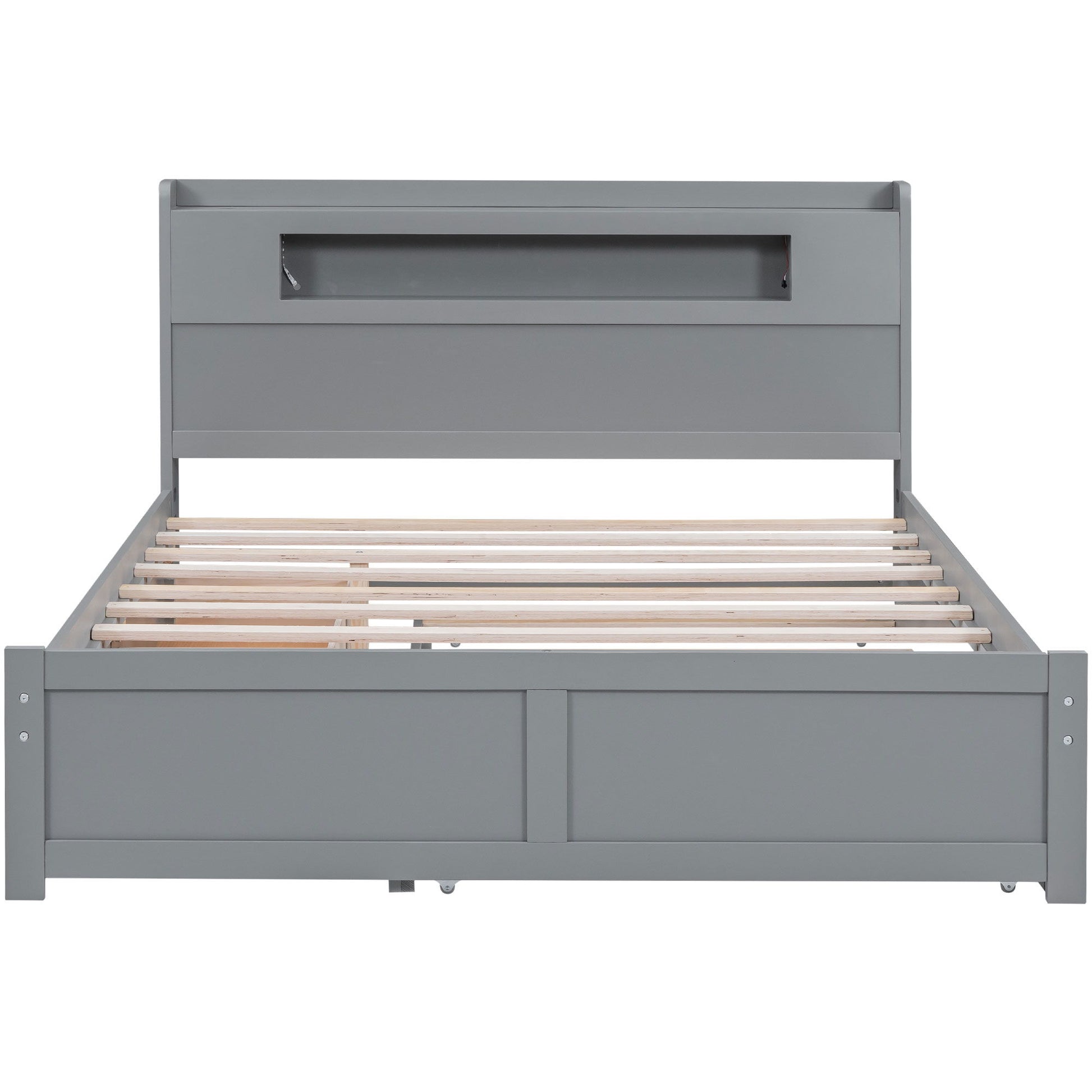 Storage Platform Bed With LED Lights, 2 Drawers And Trundle - The Sleep Loft - Online Mattress Showroom NYC