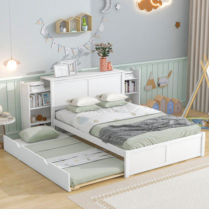 Storage Platform Bed With Pull Out Shelves And Trundle - The Sleep Loft - Online Mattress Showroom NYC