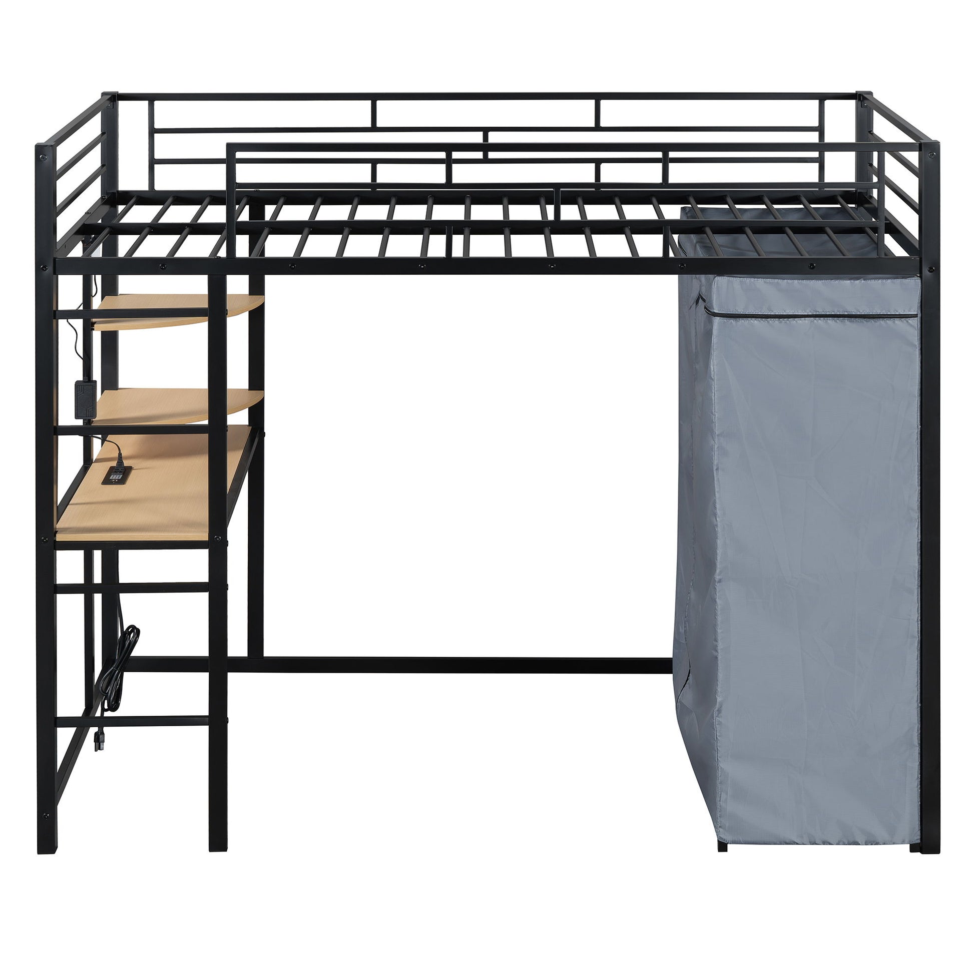 Loft Bed With Desk, Shelves, Power Outlet, LED Light And Wardrobe - The Sleep Loft - Online Mattress Showroom NYC