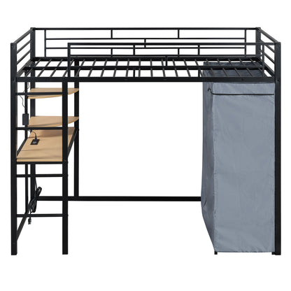 Loft Bed With Desk, Shelves, Power Outlet, LED Light And Wardrobe - The Sleep Loft - Online Mattress Showroom NYC
