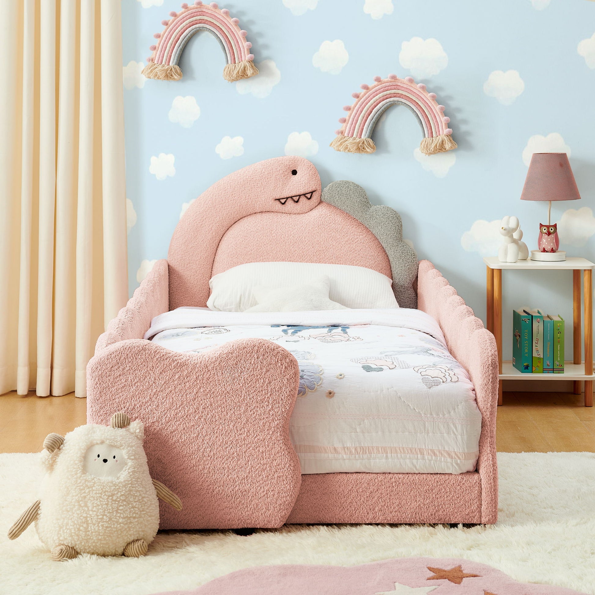 Cute Dinosaur Shaped Bed With Safety Guardrail, Toddler Frame - The Sleep Loft - Online Mattress Showroom NYC