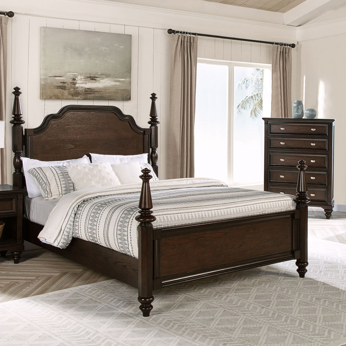 Berwick - 1 Drawer Nightstand With Open Cubby - Dark Oak - The Sleep Loft - Online Mattress Showroom NYC