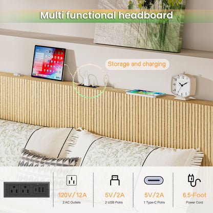 Floating Bedstead With Charging Station And LED Lights - The Sleep Loft - Online Mattress Showroom NYC