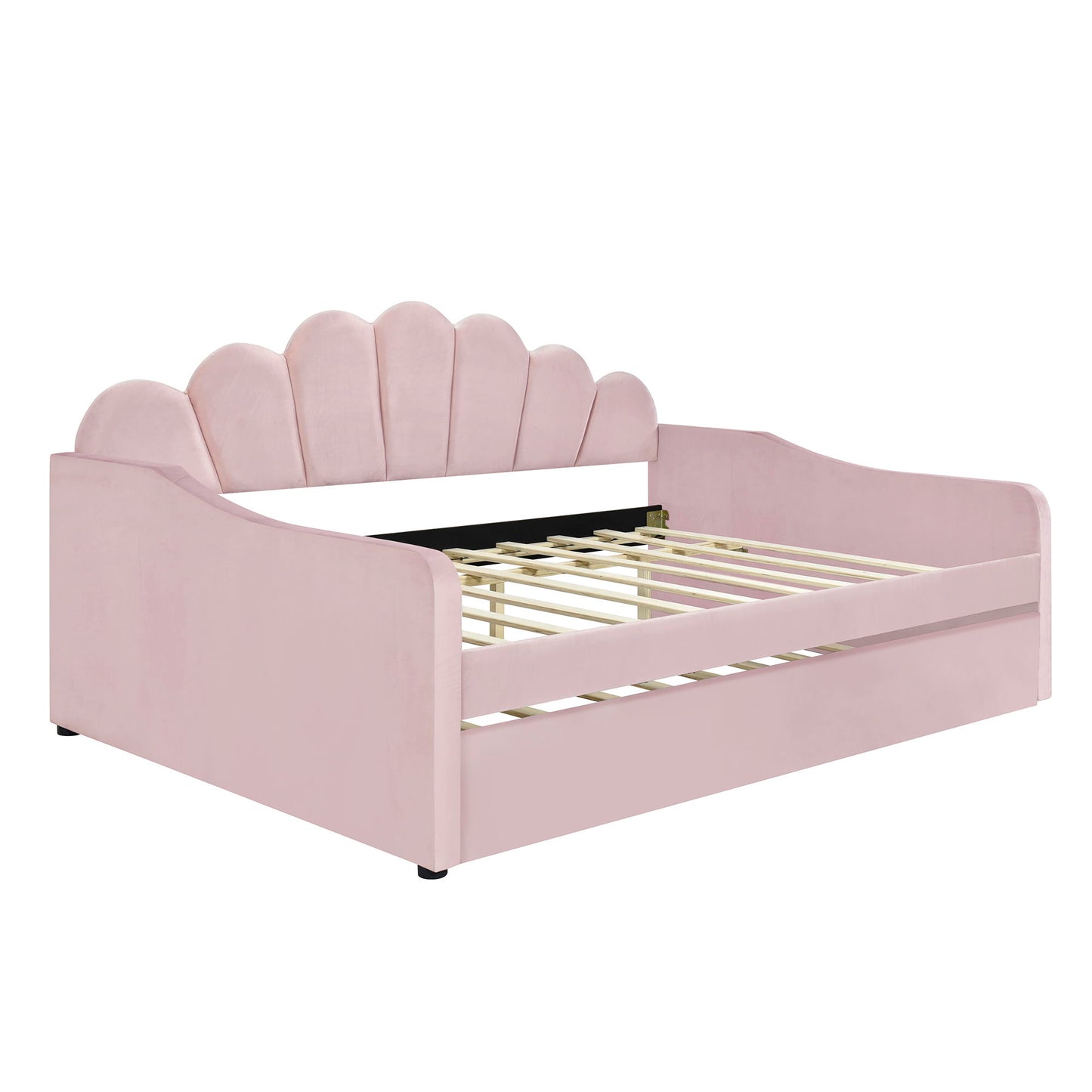 Upholstery Daybed Frame With Shell Shaped Backrest - The Sleep Loft - Online Mattress Showroom NYC