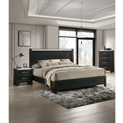 Contemporary Panel Bed With Accents
