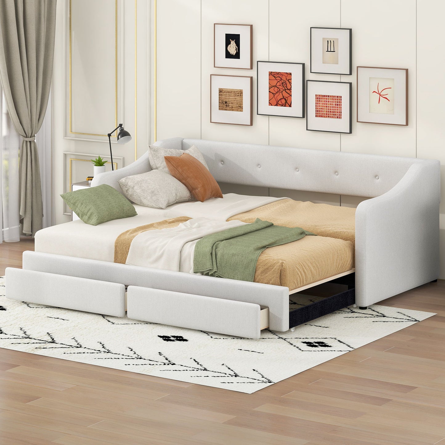 Upholstered Daybed With 2 Drawers - The Sleep Loft - Online Mattress Showroom NYC