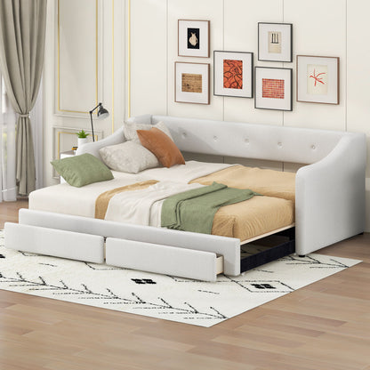 Upholstered Daybed With 2 Drawers - The Sleep Loft - Online Mattress Showroom NYC