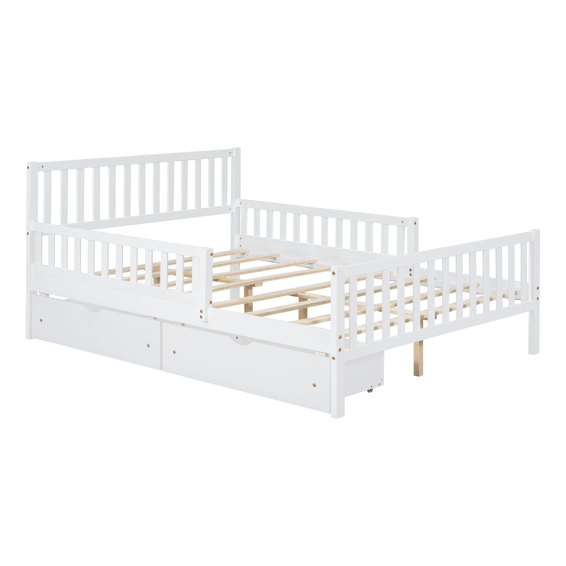 Platform Bed With Guardrails On Both Sides And 2 Storage Drawers - The Sleep Loft - Online Mattress Showroom NYC