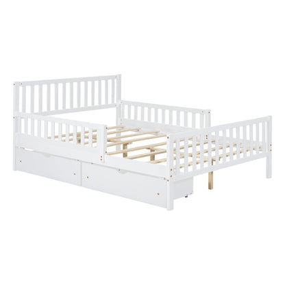 Platform Bed With Guardrails On Both Sides And 2 Storage Drawers - The Sleep Loft - Online Mattress Showroom NYC