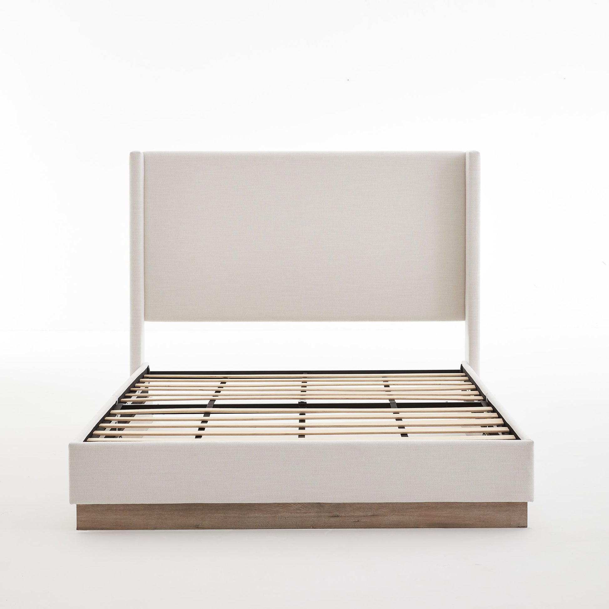 Hosford - Minimalist Canvas Upholstered Wingback Bed - The Sleep Loft - Online Mattress Showroom NYC