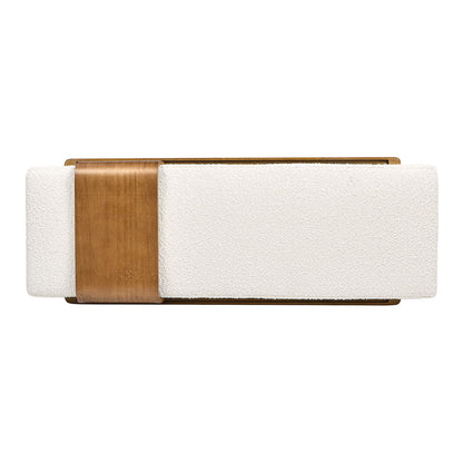 Billie - Modern Telephone Bench With Sliding Shelf - Ivory White - The Sleep Loft - Online Mattress Showroom NYC