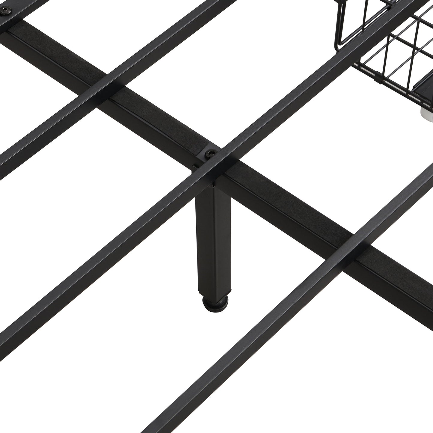 Contemporary Bed Frame With Storage Headboard, Charging Station, LED Lights