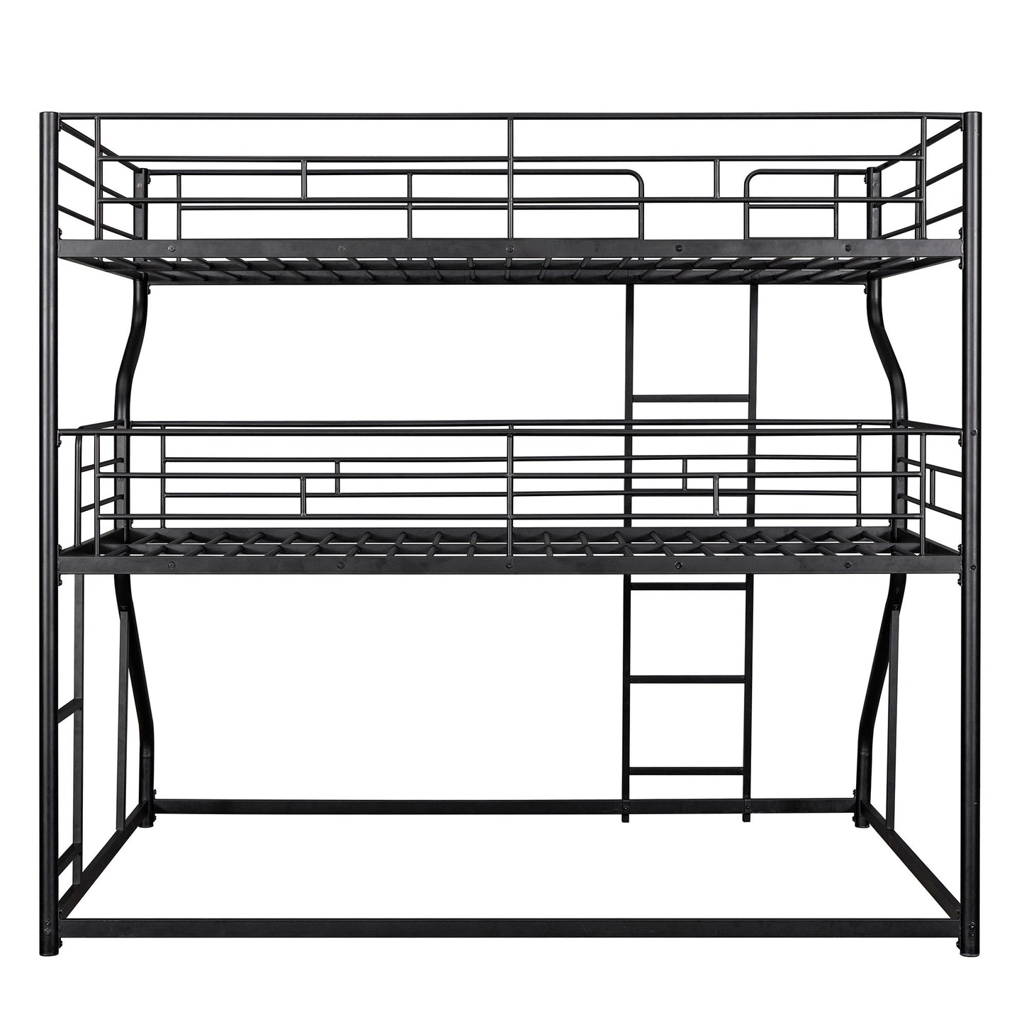 Industrial Triple Bunk Bed With Dual Ladders Frame, Space Saving Design - The Sleep Loft - Online Mattress Showroom NYC
