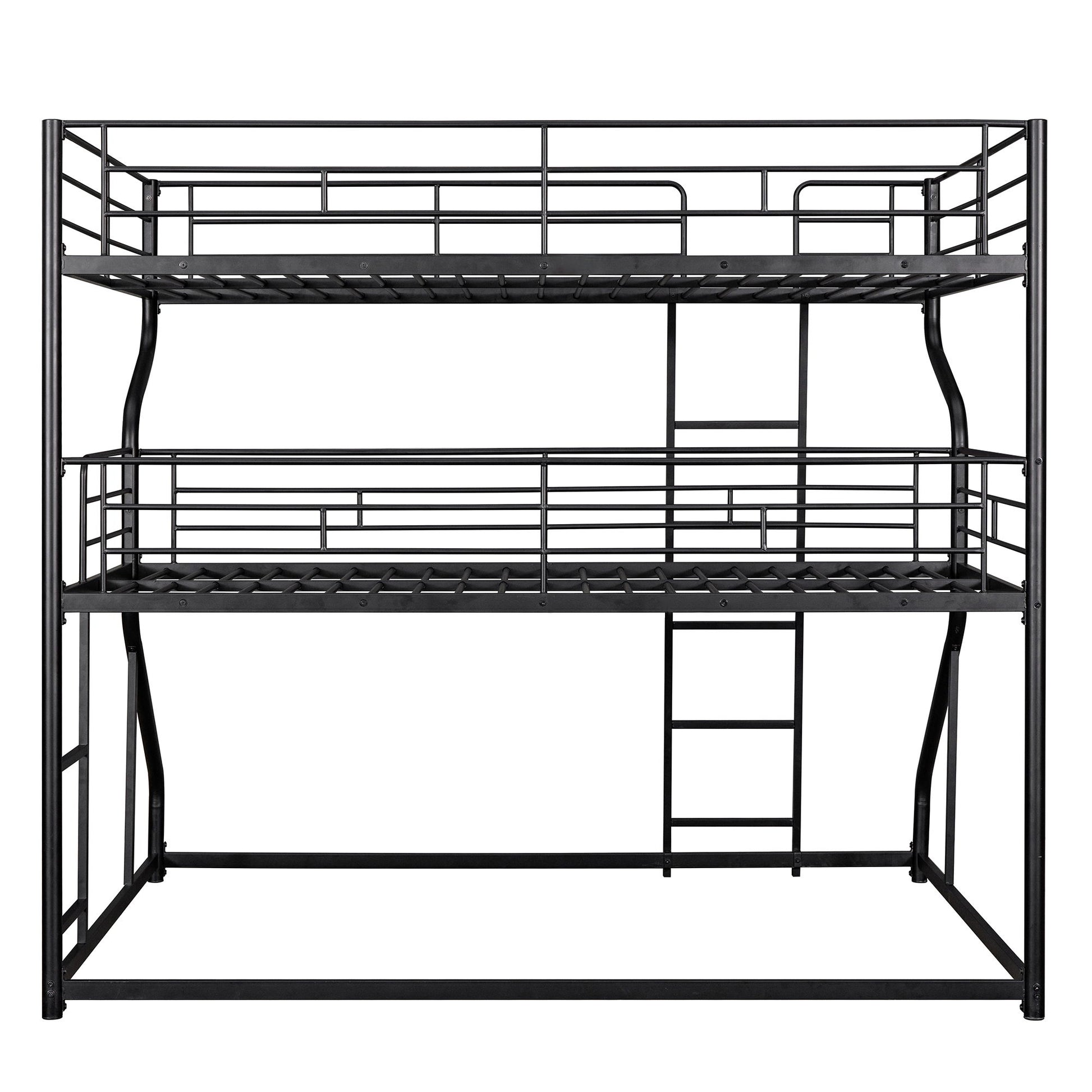 Industrial Triple Bunk Bed With Dual Ladders Frame, Space Saving Design - The Sleep Loft - Online Mattress Showroom NYC