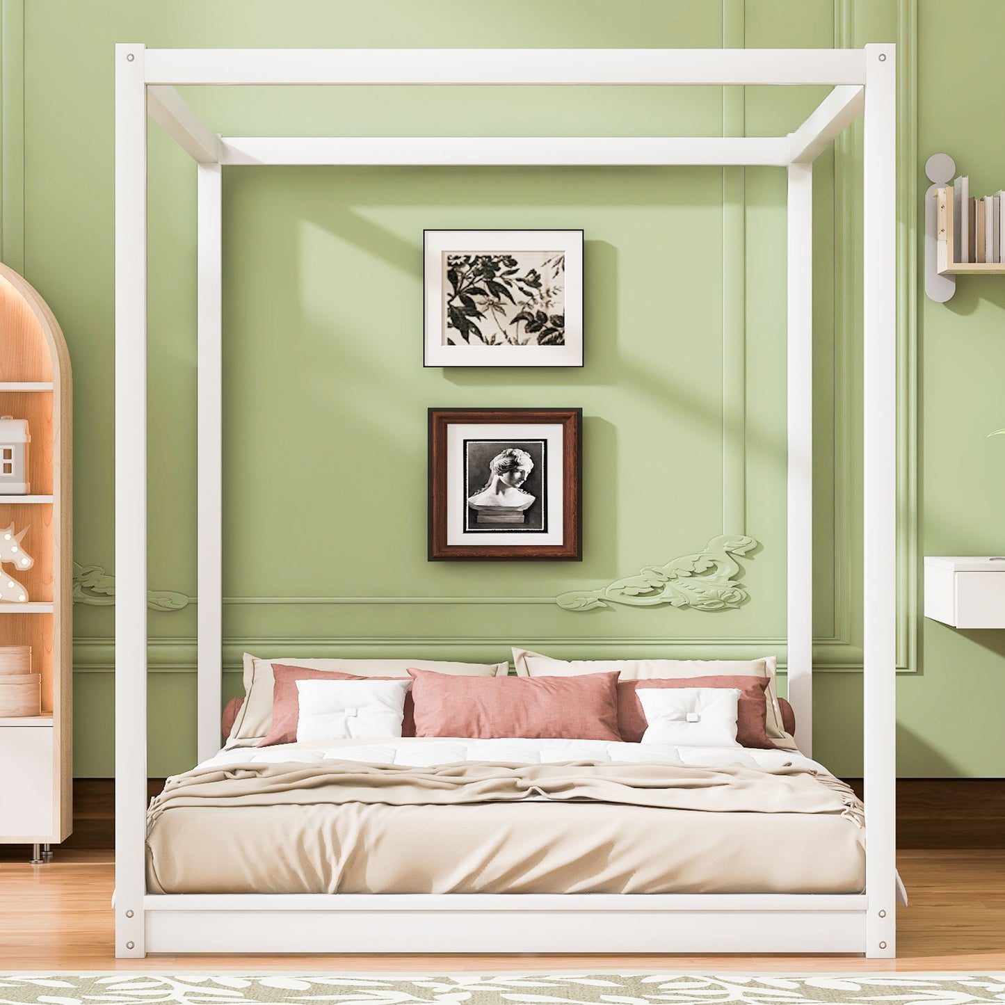 Wood Canopy Platform Bed With Support Legs And Airflow Slats - The Sleep Loft - Online Mattress Showroom NYC