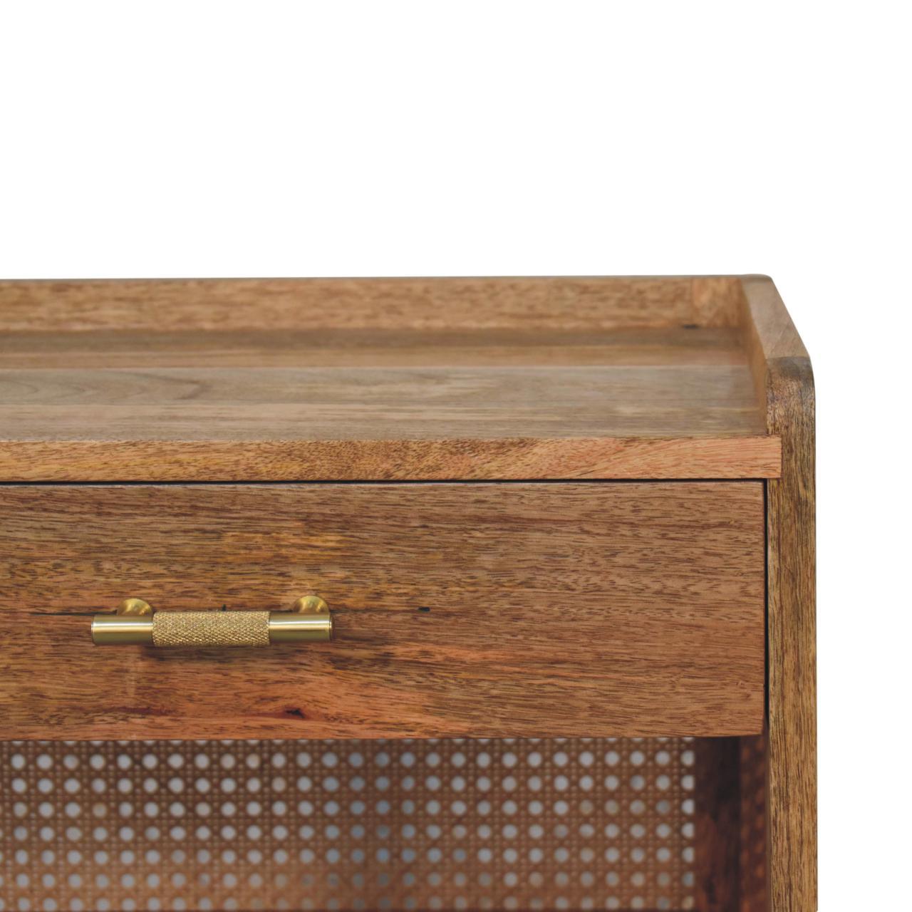 Larissa - T Bar Open Bedside Table - Oak - The Sleep Loft - Online Mattress Showroom NYC