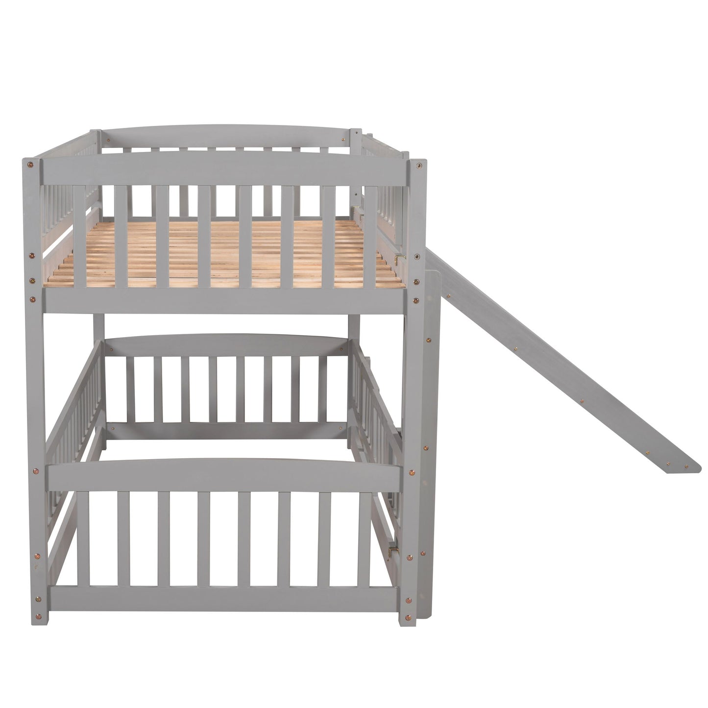 Low Bunk Bed With Slide, Fence And Ladder - The Sleep Loft - Online Mattress Showroom NYC