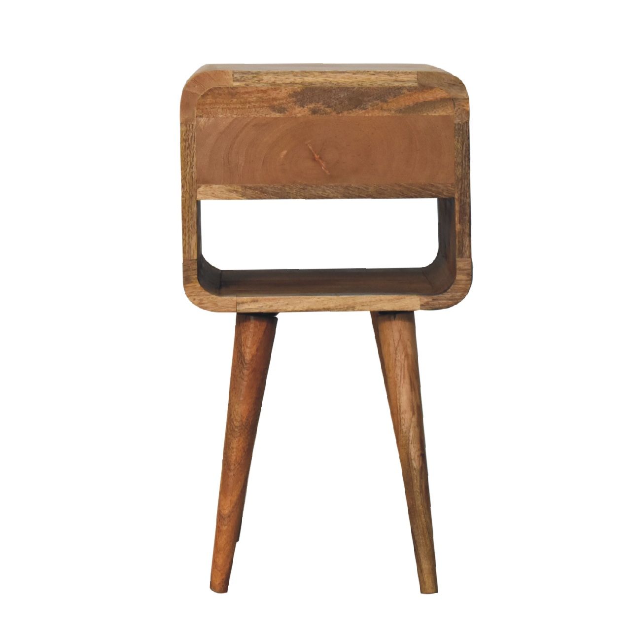Mini Chestnut Curve Lower Bedside Nifhtstand - The Sleep Loft - Online Mattress Showroom NYC