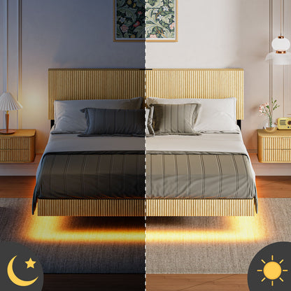 Floating Bedstead With Charging Station And LED Lights - The Sleep Loft - Online Mattress Showroom NYC