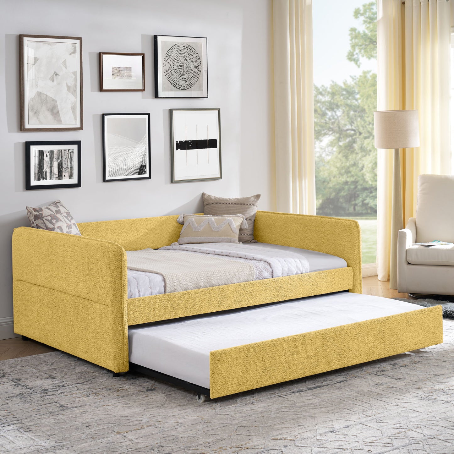 Upholstered Daybed With Pop Up Trundle - The Sleep Loft - Online Mattress Showroom NYC