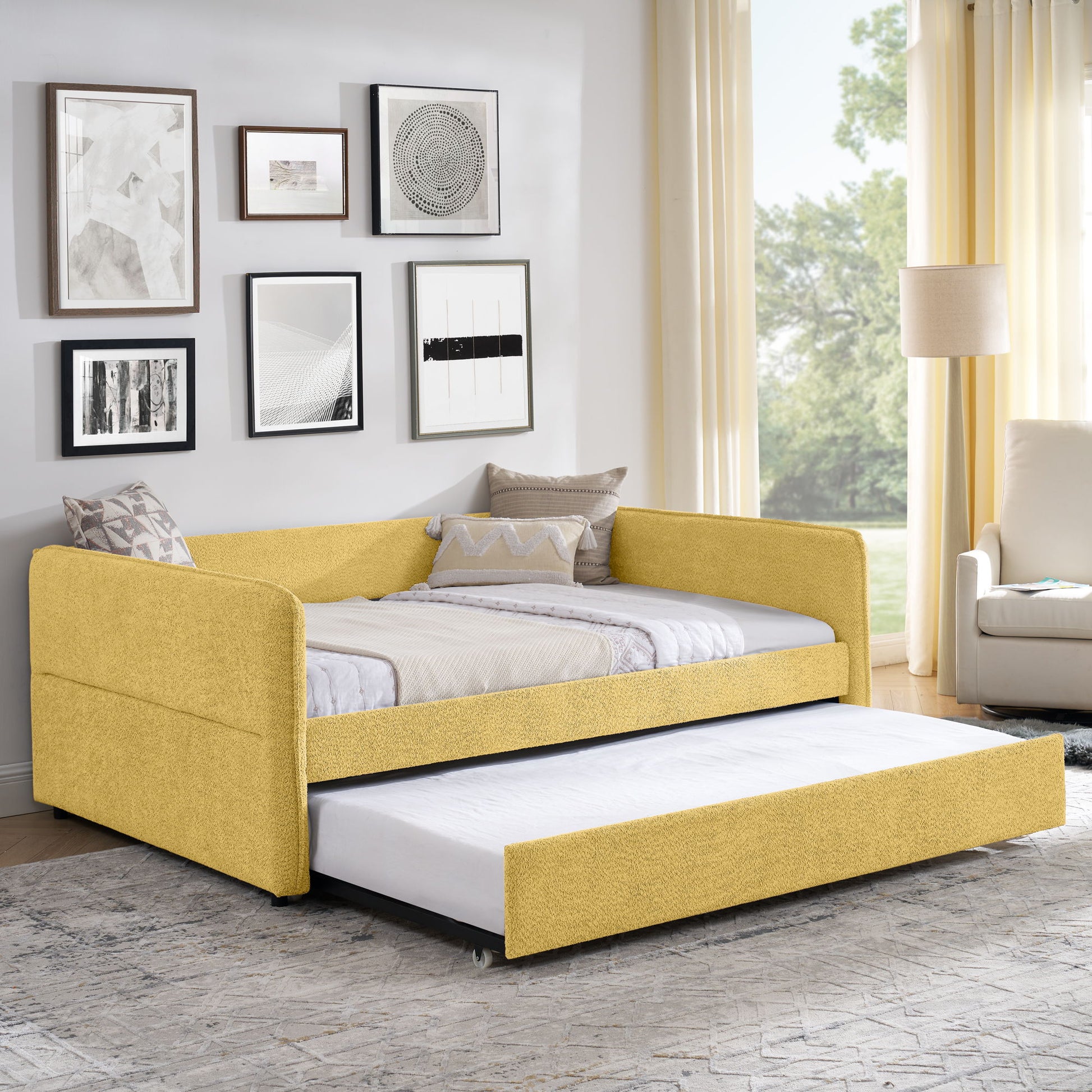 Upholstered Daybed With Pop Up Trundle - The Sleep Loft - Online Mattress Showroom NYC