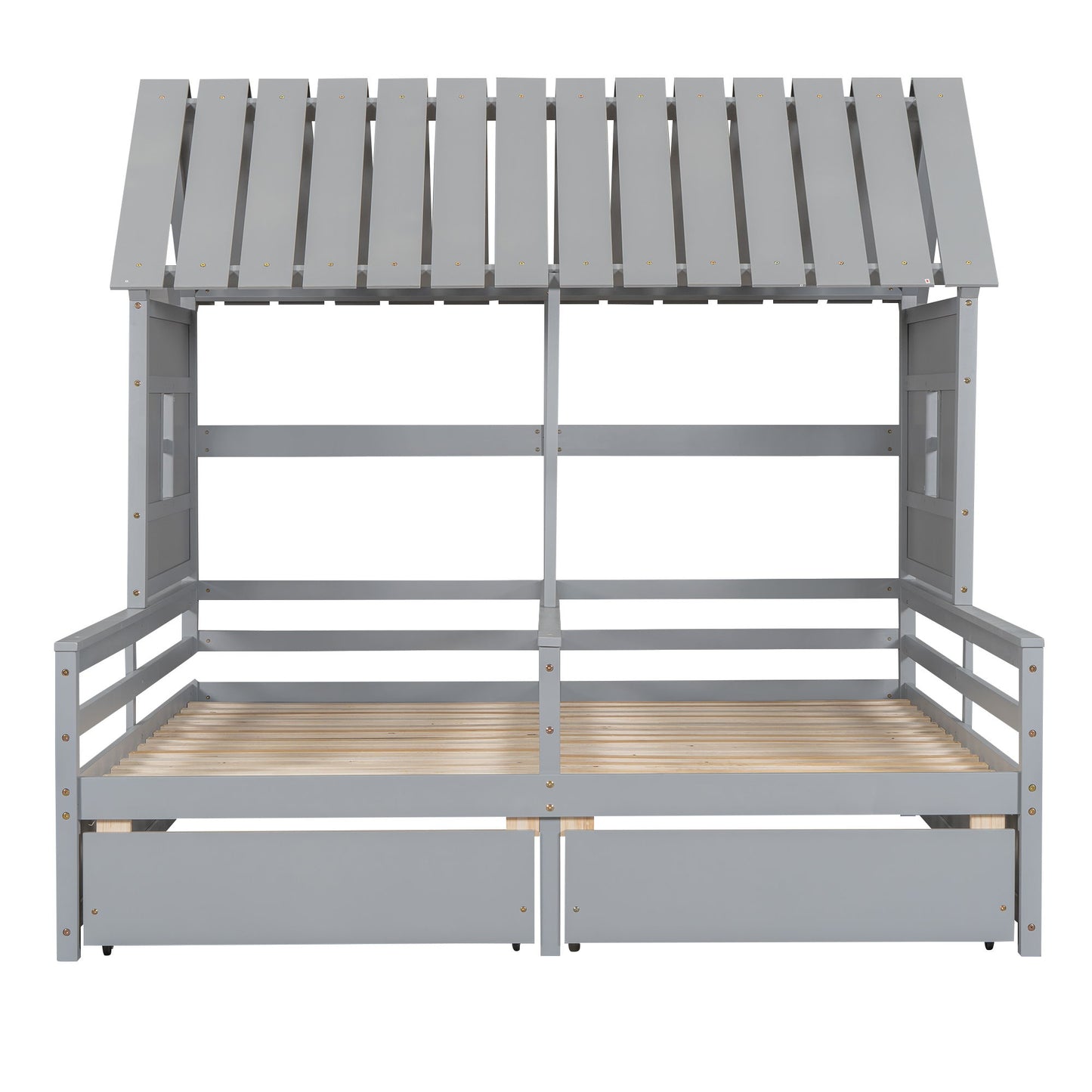 House Platform Beds With 2 Drawers, Side By Side Design - The Sleep Loft - Online Mattress Showroom NYC