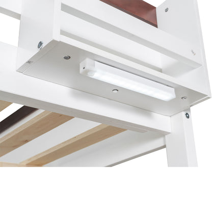 Bunk Bed With Built In Shelves, Storage Box, LED Light And USB Charging Station - The Sleep Loft - Online Mattress Showroom NYC