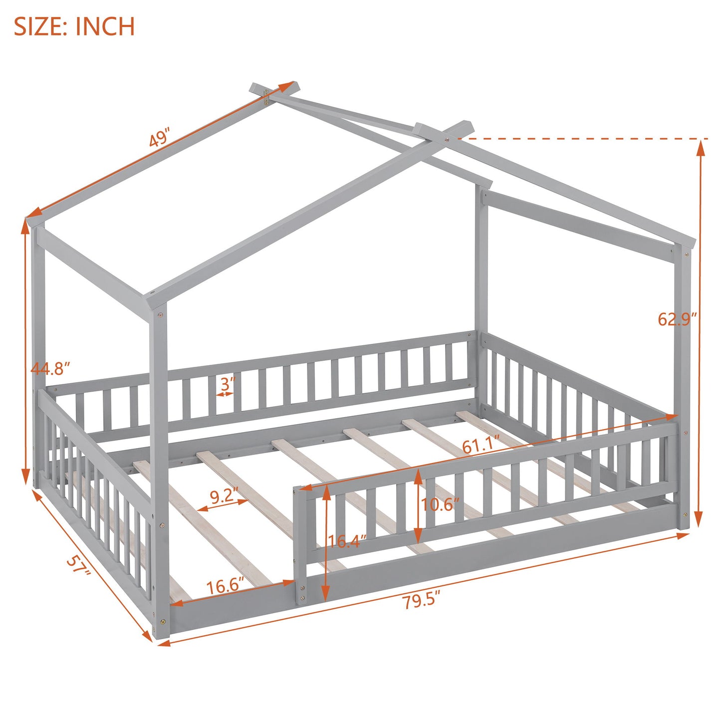Bed House Bed Frame With Fence - The Sleep Loft - Online Mattress Showroom NYC