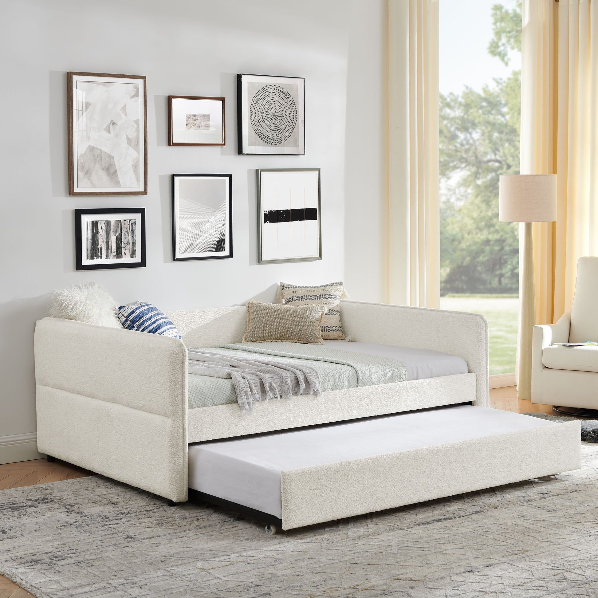 Upholstered Daybed With Pop Up Trundle - The Sleep Loft - Online Mattress Showroom NYC
