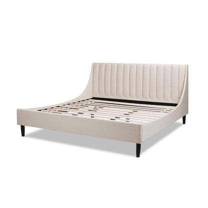 Aspen - King Vertical Tufted Headboard Platform Bed Set - Light Beige - The Sleep Loft - Online Mattress Showroom NYC