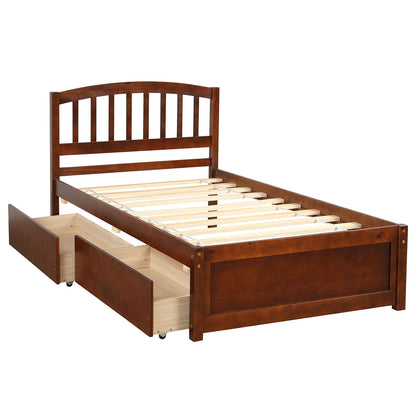 Platform Storage Bed Wood Bed Frame With Two Drawers And Headboard - The Sleep Loft - Online Mattress Showroom NYC