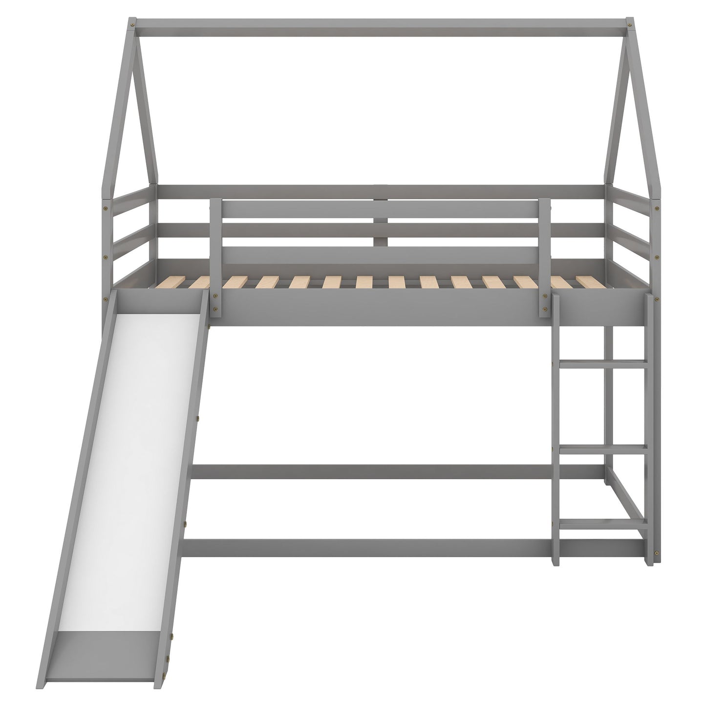 House Shape Bunk Bed With Slide And Ladder - The Sleep Loft - Online Mattress Showroom NYC