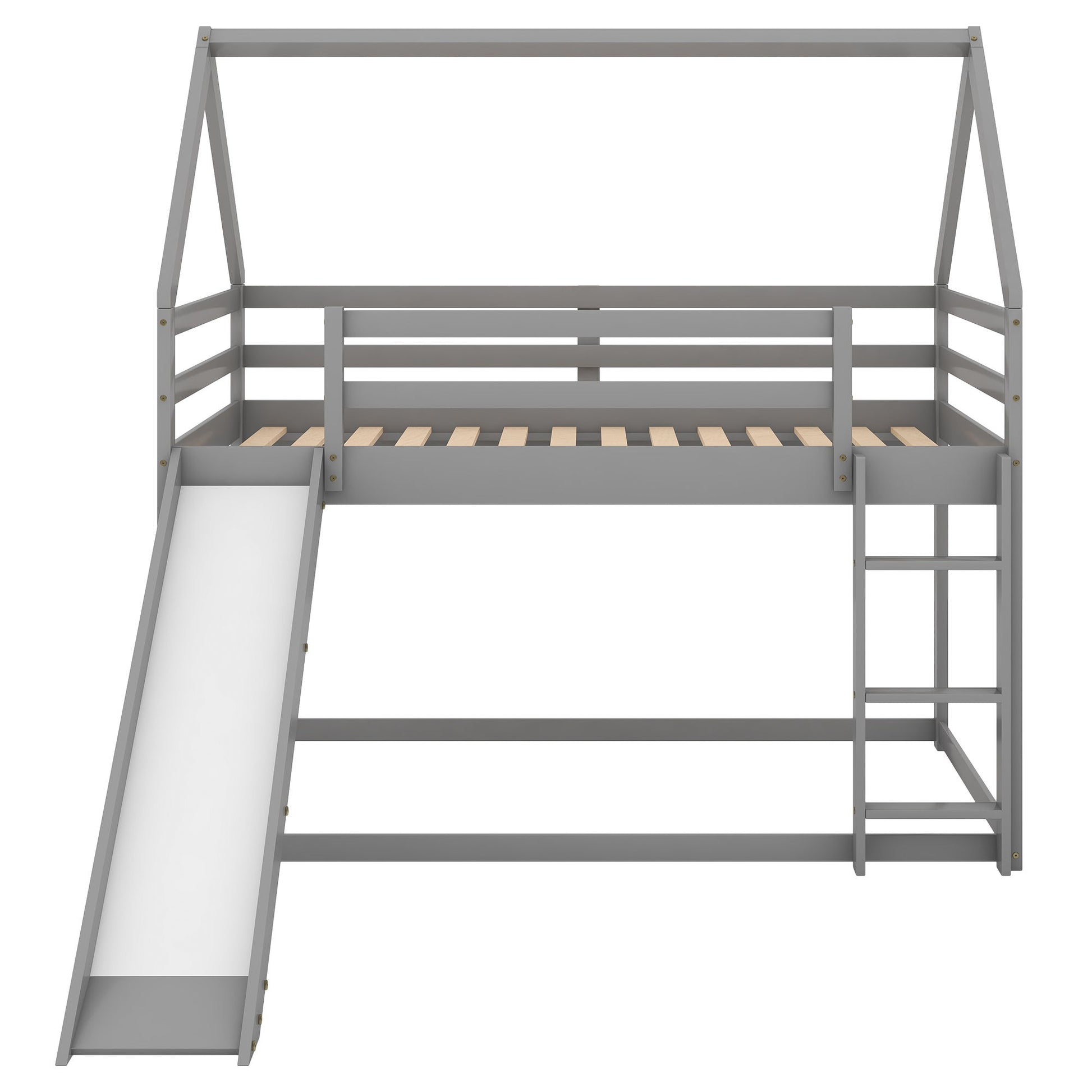 House Shape Bunk Bed With Slide And Ladder - The Sleep Loft - Online Mattress Showroom NYC