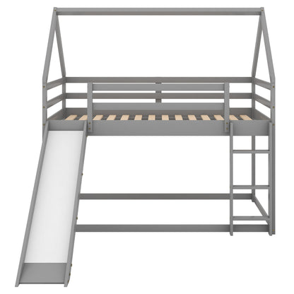 House Shape Bunk Bed With Slide And Ladder - The Sleep Loft - Online Mattress Showroom NYC